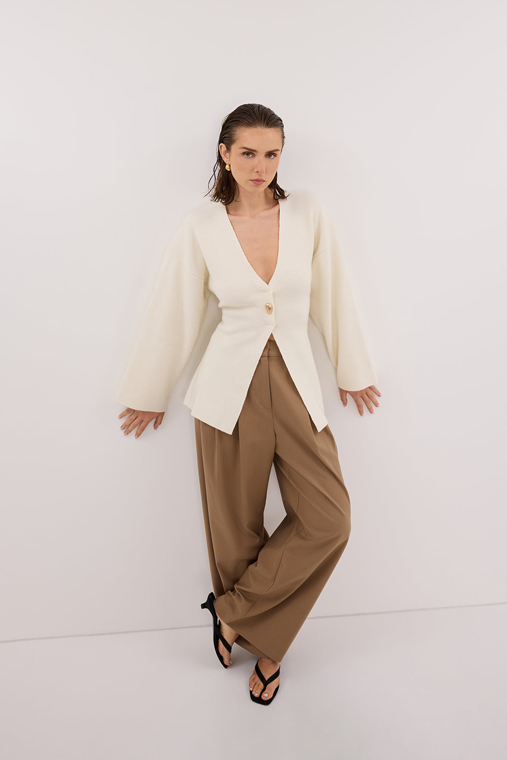 SCOUT CREAM LONG SLEEVE KNIT TOP