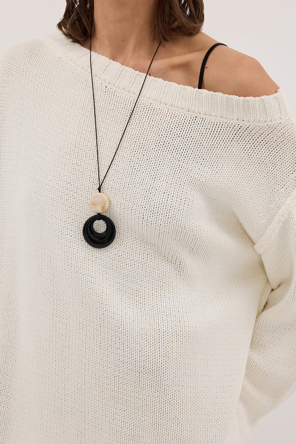 LEISLE CREAM ASYM KNIT JUMPER