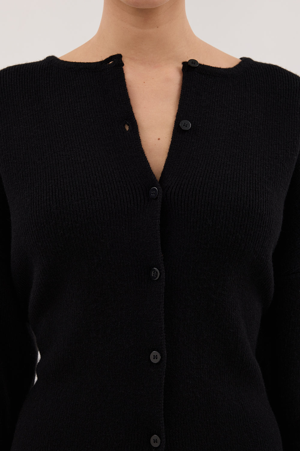 MARTHA BLACK CINCHED KNIT CARDIGAN