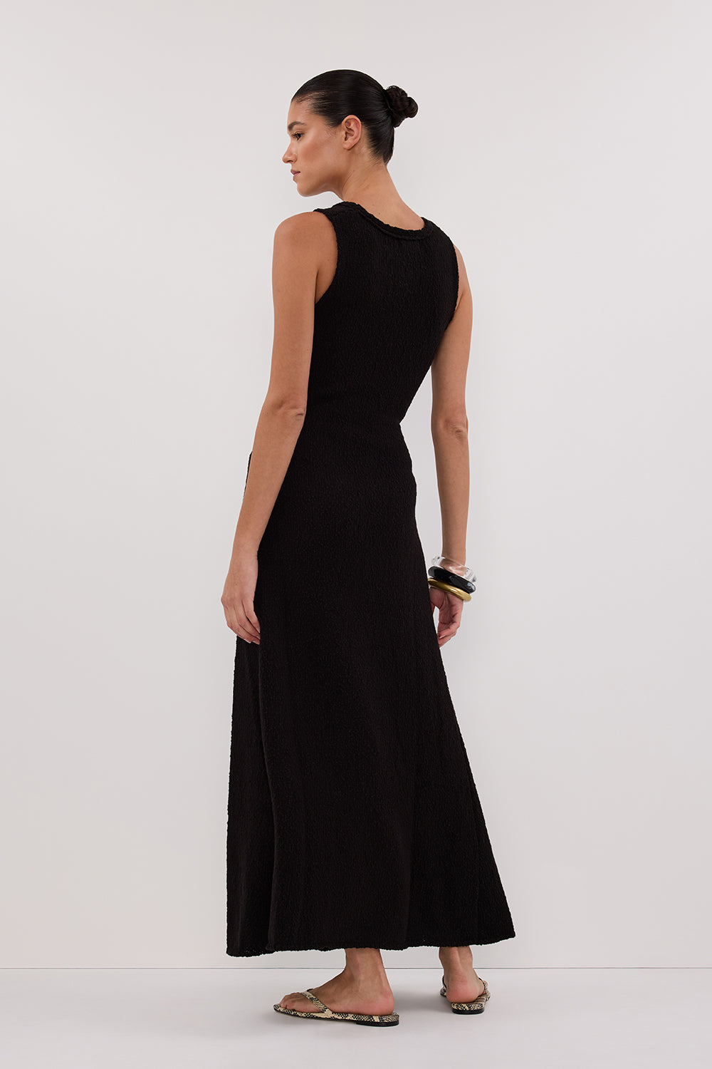 SUE BLACK KNIT MAXI DRESS