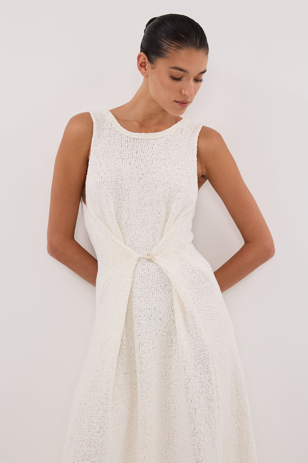 SUE OFF WHITE KNIT MAXI DRESS