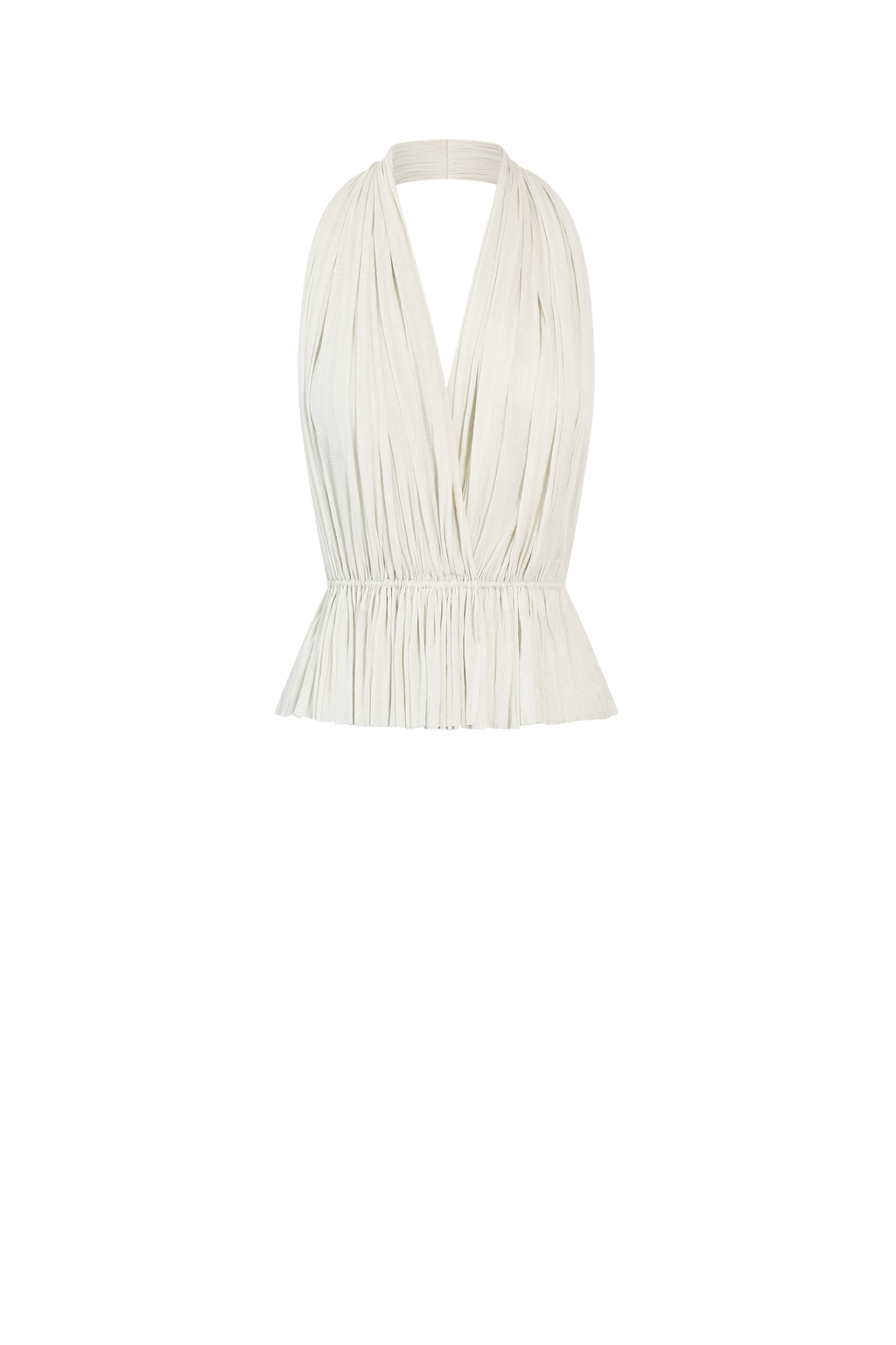 White Silk Tulle Top