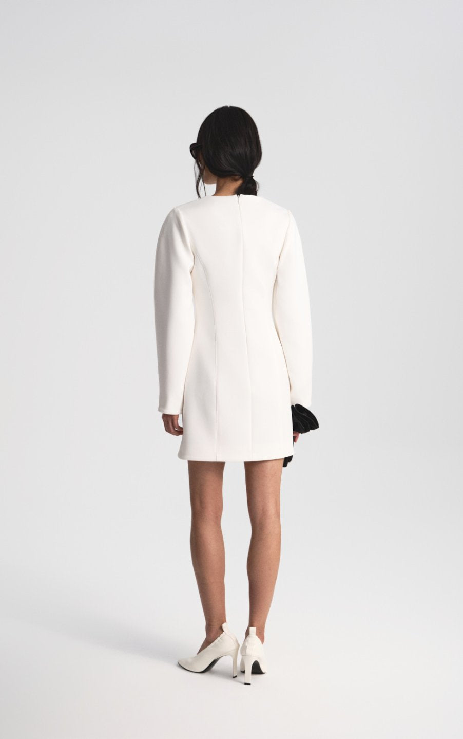 Long sleeve mini dress white