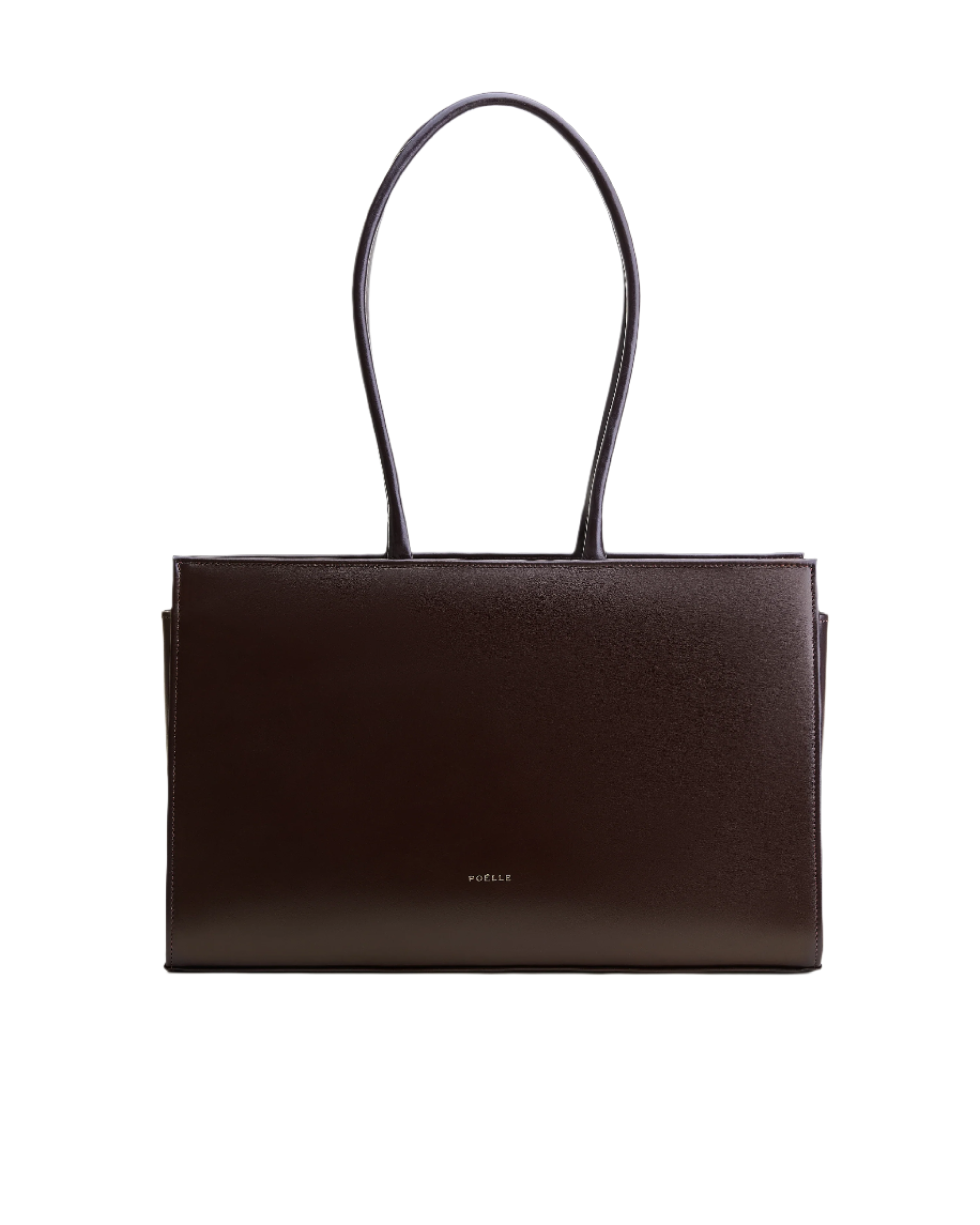 Poelle Atelier brown leather tote bag with long handles and minimalist design