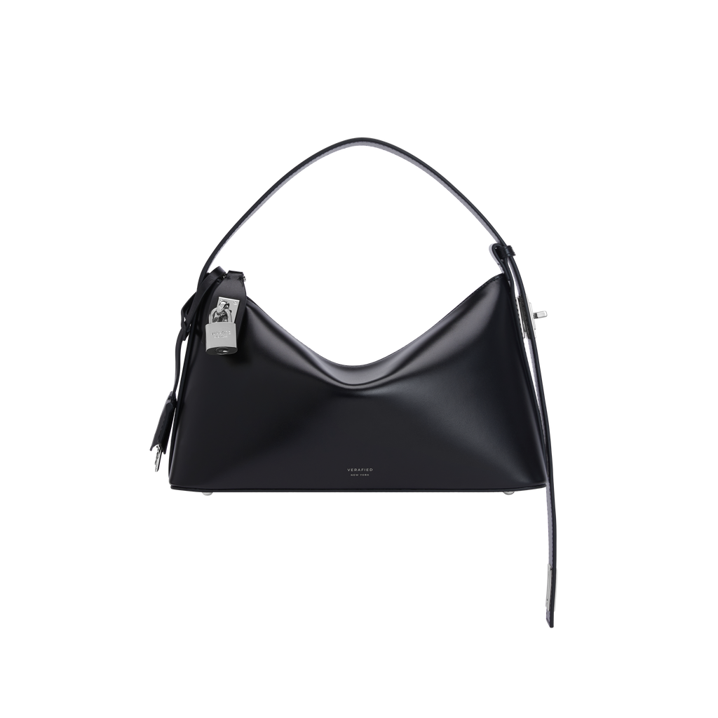 Silver Black Hobo Bag