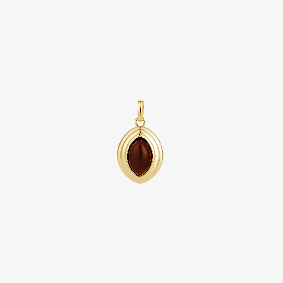 Red Onyx Charm Gold
