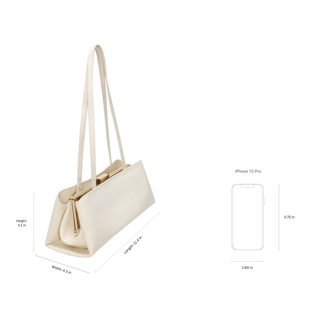 Gold Ivory Éclair Premium Calf Leather Bag